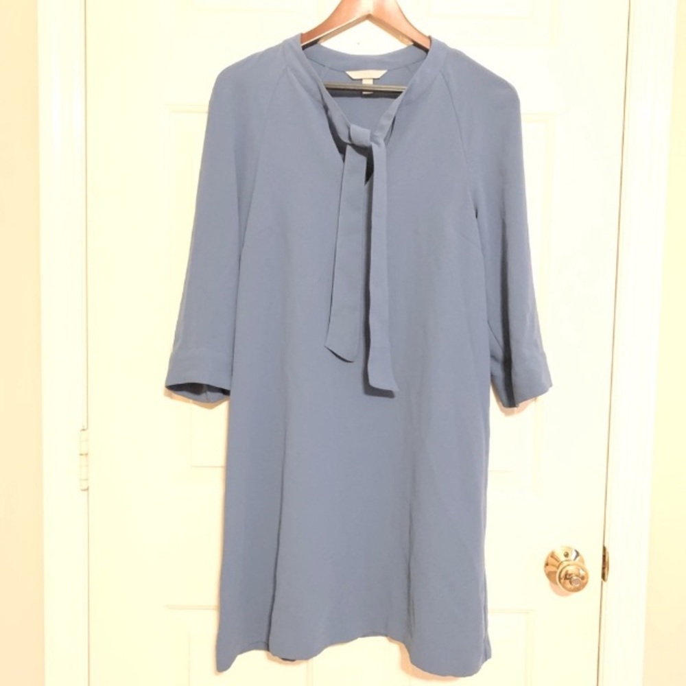 H&M Blue Tie-Neck Dress